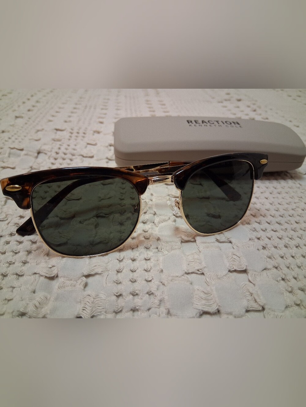 Kenneth Cole Reaction Tortoise and Gold Clubmaster Sunglasses